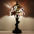 Small Tiffany Table Lamp Pink Dragonfly Style Stained Glass Desk Lamp