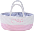 DUHEL Diaper Caddy Organizer with Handle (White＆Pink)