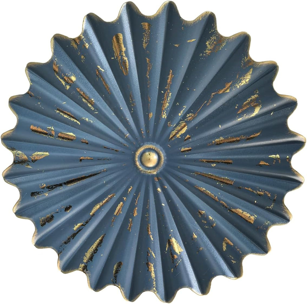 Metal Wall Sculpture,11.4'' Distressed Radial Sunburst Wall Art Decor