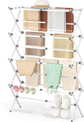 APEXCHASER 4-Tier Foldable Clothes Drying Rack, 48.8" H, White