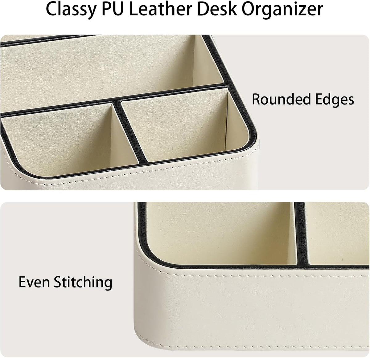 Remote Control Holder, Nightstand Organizer, Desk Caddy (Cream)