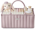 Blissful Diary Baby Diaper Caddy Organizer, Nursery Storage, Mauve Pink