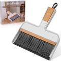 ThinkLearn Mini Dustpan and Brush Set, Bamboo Handle with Rubber Lip