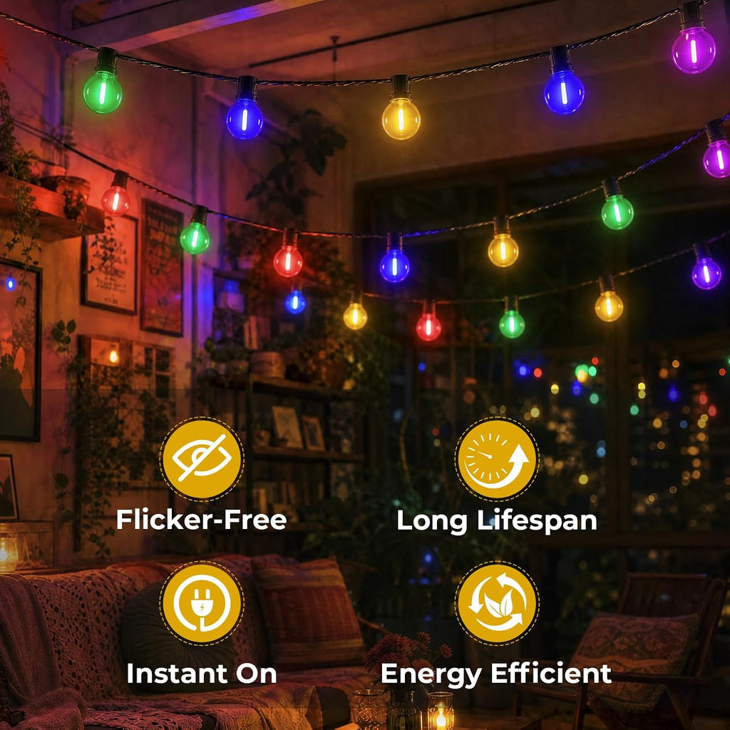 GvvooHome 36 Pack G40 Colored Light Bulbs, 1Watt LED Multicolor Globe Bulbs