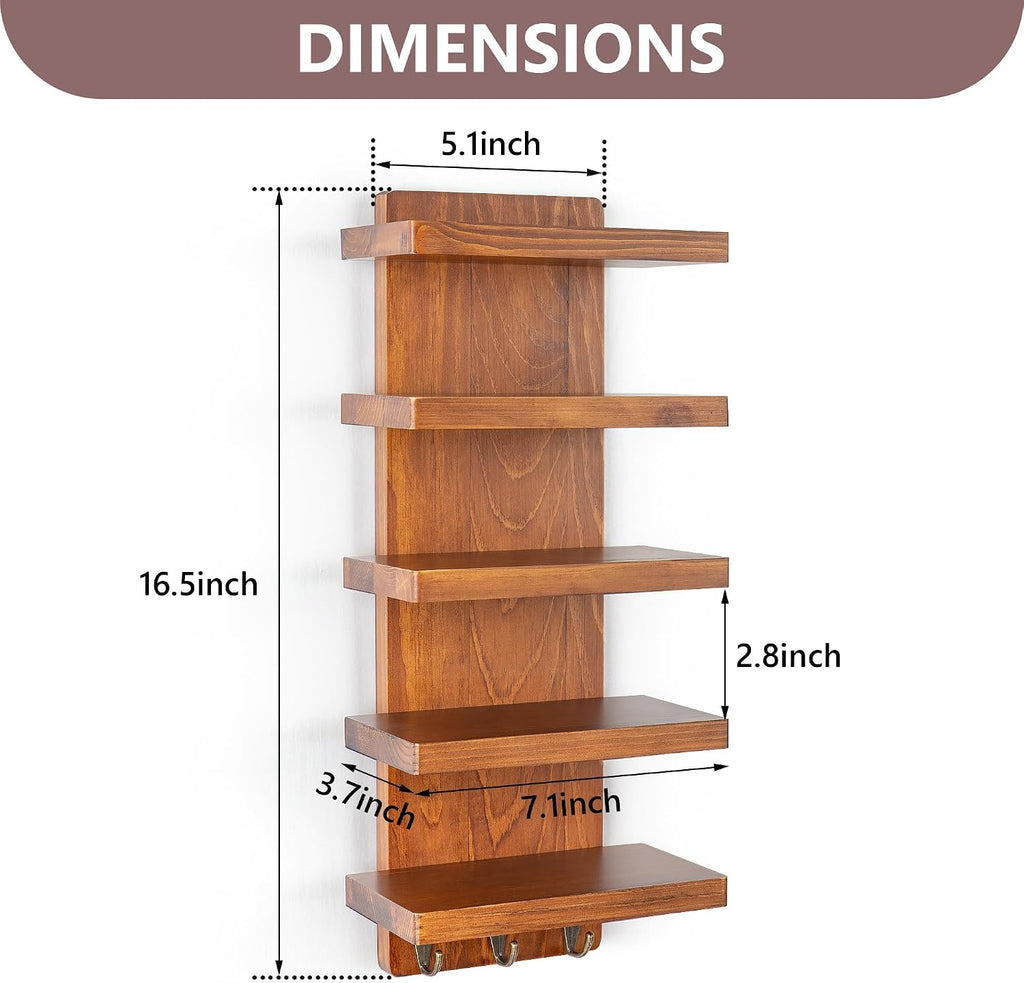 Sunglasses Organizer, Wall Mount Wood Sunglass Holder Rack