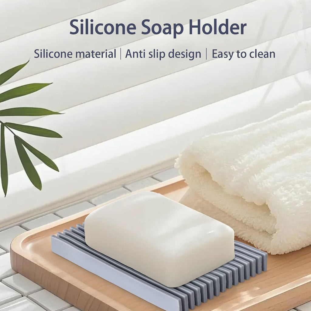 Aoheuo Modern Minimalist Soap Dish (1Pack),Drainage Silicone Soap Holder,5.5 Long by 3.15 Wide,0.55 inches high,Used for Kitchen,Bathroom,and Bar Sink