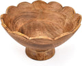 NIRMAN Fruit Bowl Mango Wood Elevated Wooden Fruit Holder for Rustic, Farmhouse, or Modern Table Décor for Kitchen Decor, Dining Room (10" X 10" X 4.75")