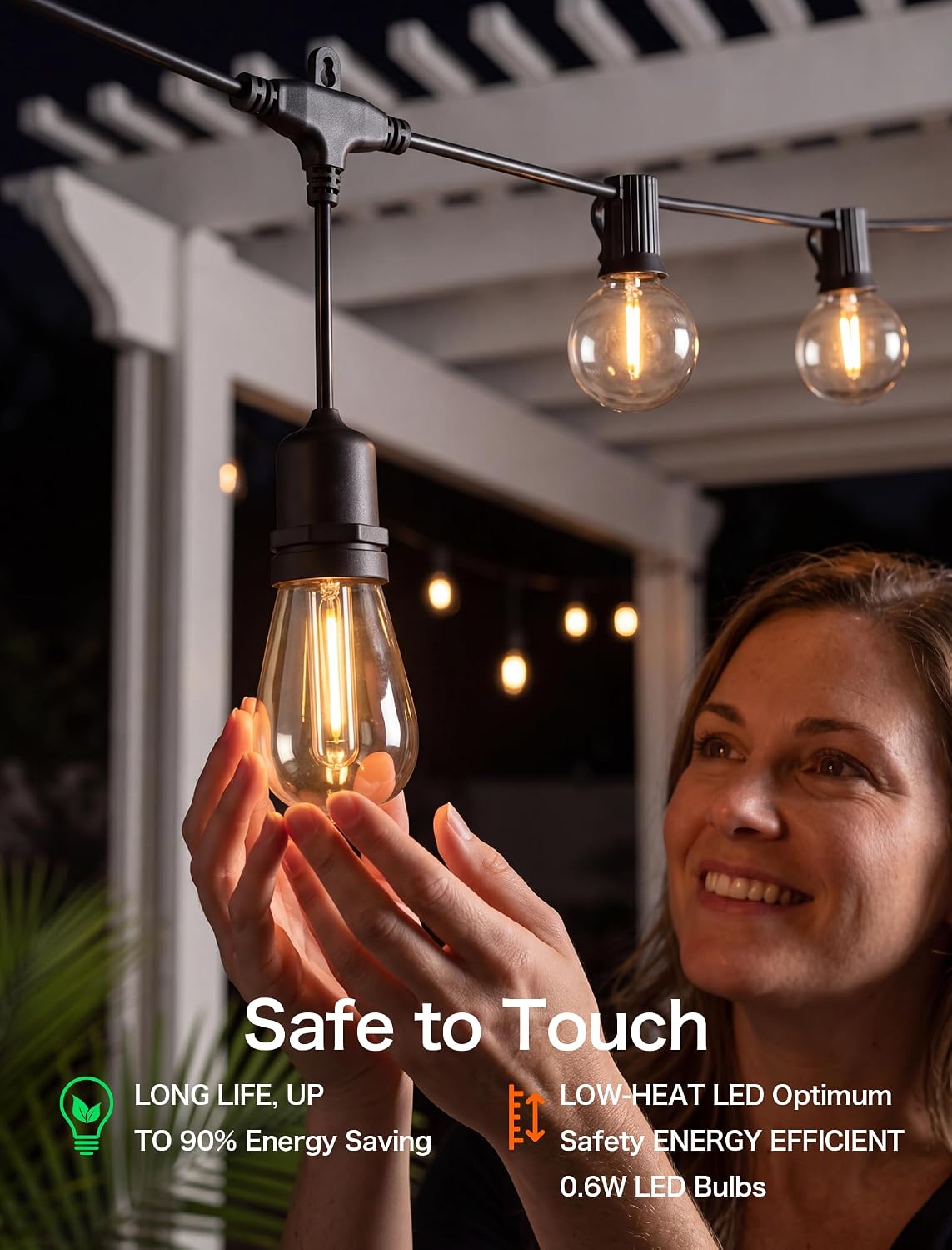 Outdoor String Lights, 42FT 19 G40 S14 LED Waterproof Patio Lights