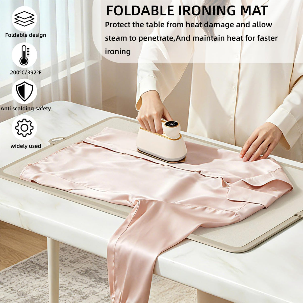 Foldable Ironing Mat for Tabletop, Dormitory, RV, 20x15 Inch
