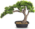 Artificial Bonsai Tree 15" Tall with Realistic Wood, Fake Bonsai, Fake Plant for Office Desk & Home, Japanese Decor, Housewarming Gift