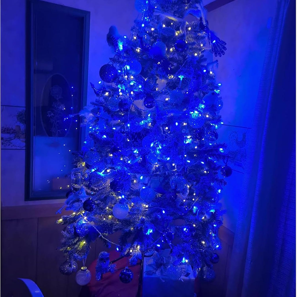 66Ft 200LED Blue Christmas Tree Lights String Light Indoor