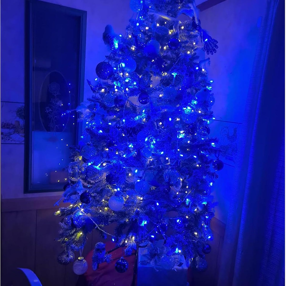 66Ft 200LED Blue Christmas Tree Lights String Light Indoor