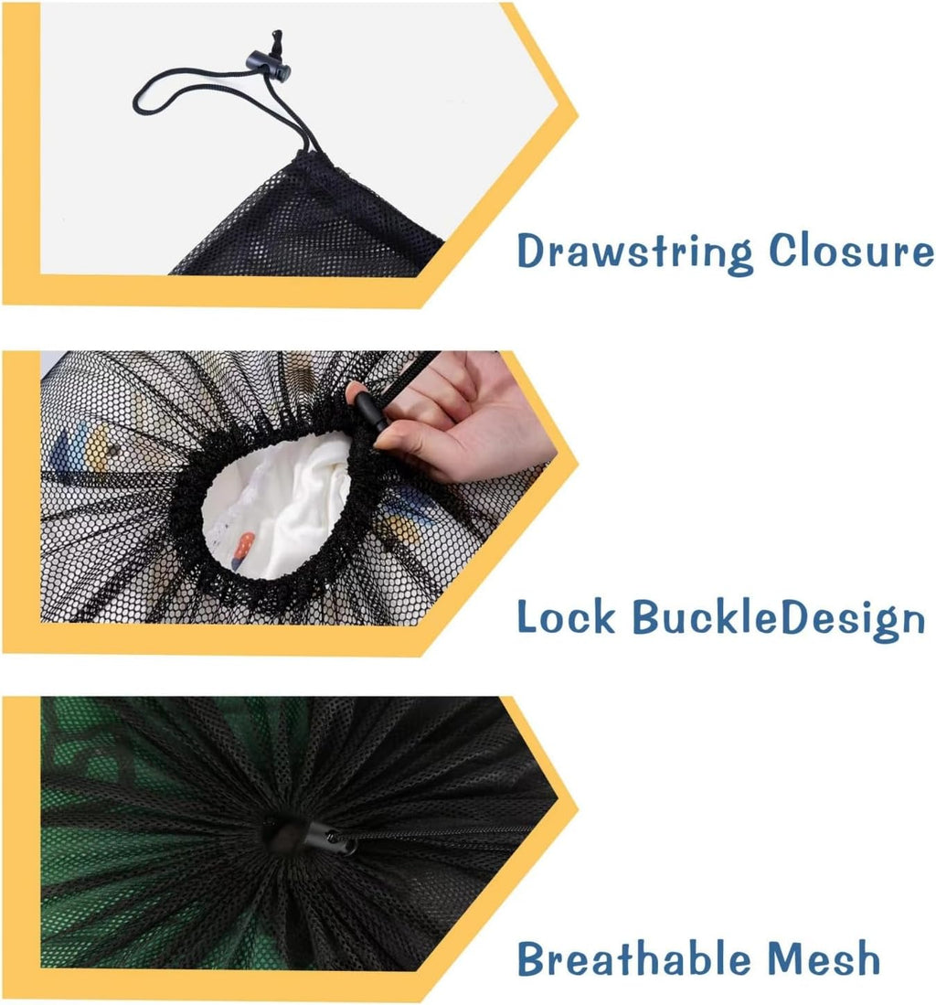 2-Pack Large Mesh Laundry Bag, 24x36 Inch Black