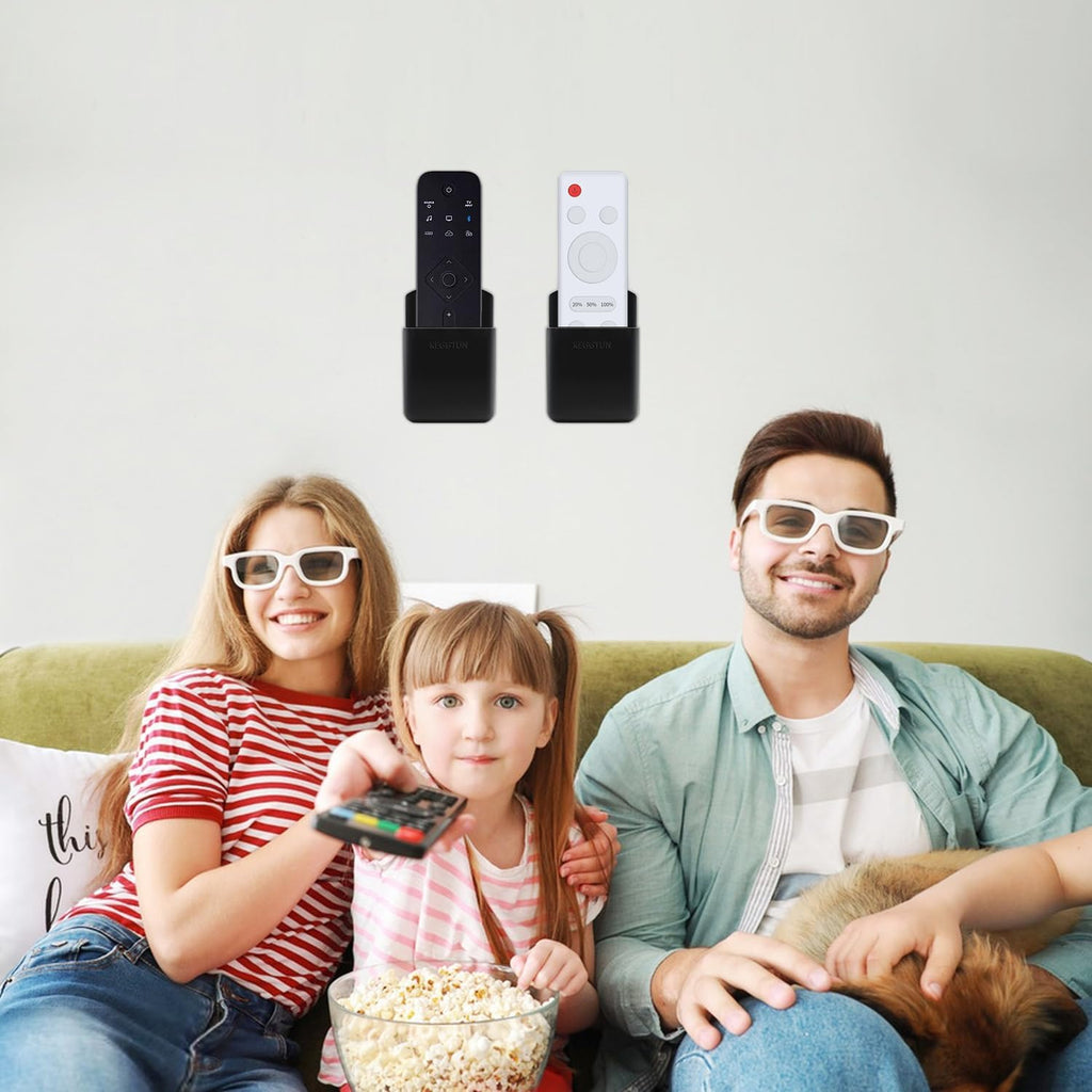 4 Pcs Self-adhesive Remote Control Holder, Wall Mount TV Remote Organizer
