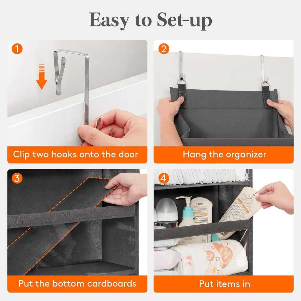 Lifewit 1 Pack Over the Door Organizer,10 Section Hanging Storage,Dark Gray