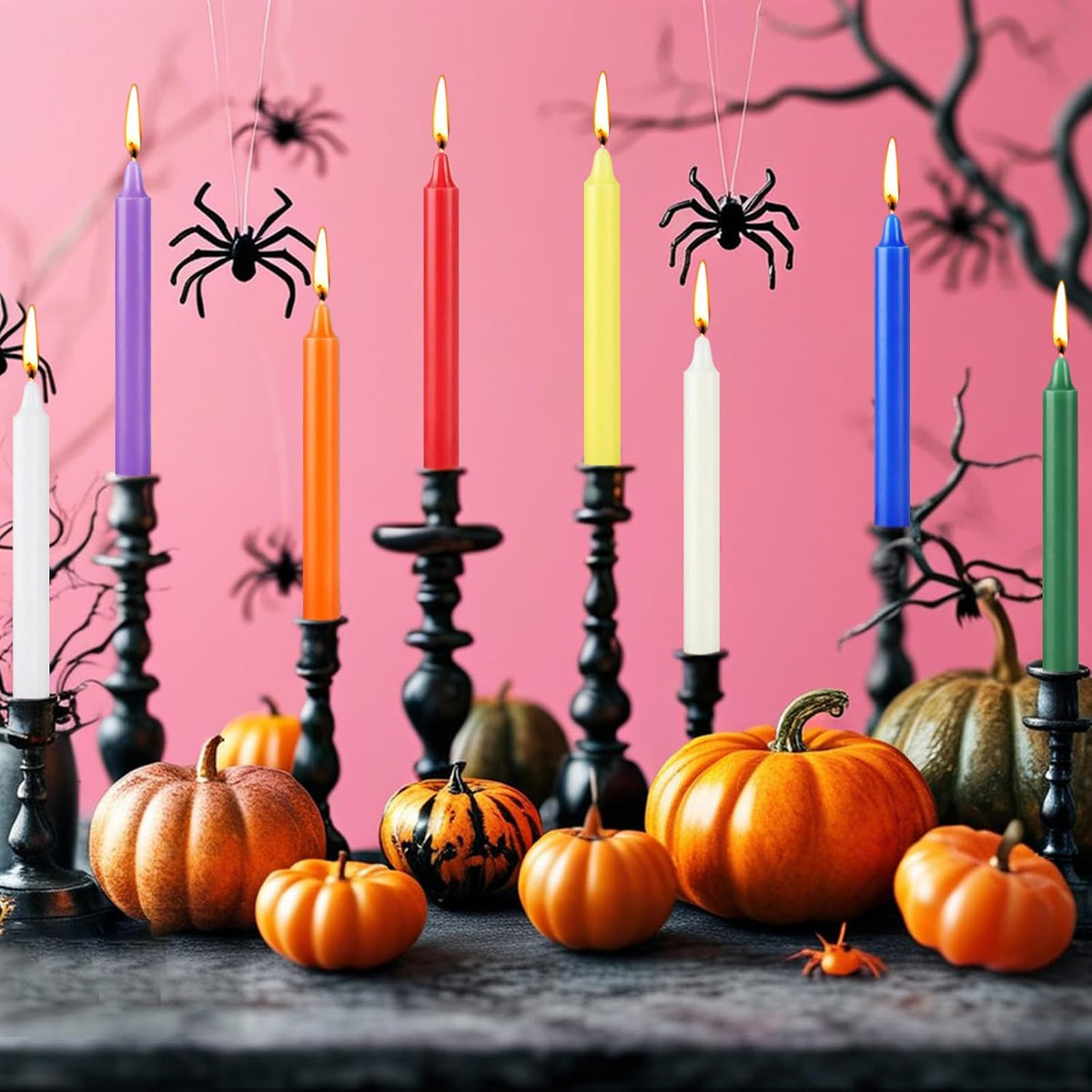 Spell Candles 40 Pack Bulk - 4 Inch Colored Mini Taper Candles for Rituals, Witchcraft & Wiccan Altar, Unscented Candles Compatible with Chime Holders, Prayer, Meditation, Birthday Decor