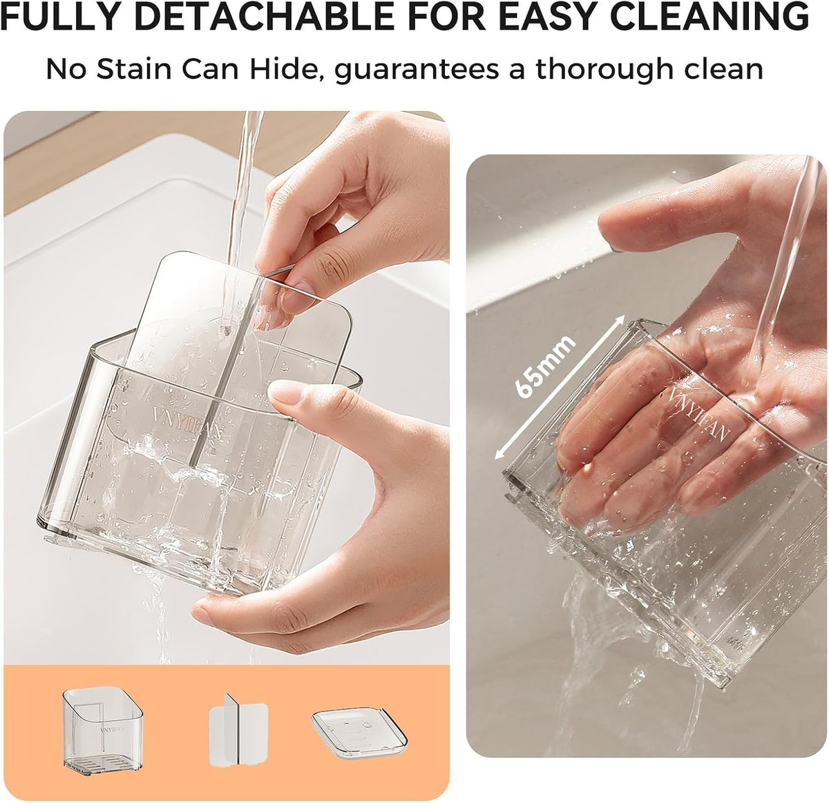 3 Slots Toothbrush Holders with Detachable Dividers for Bathrooms