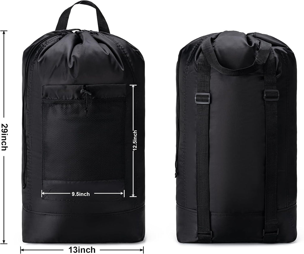 Backpack Laundry Bag,Large Travel Laundry Bags (Black)