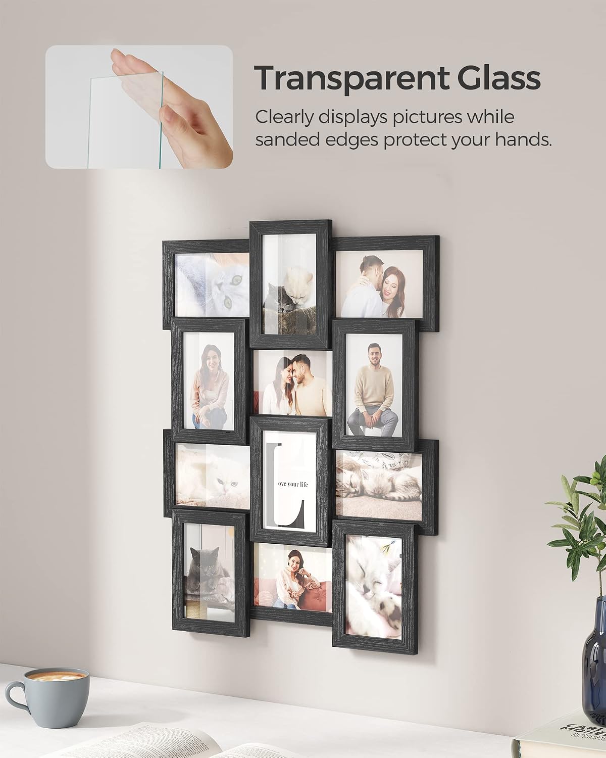 SONGMICS Collage Picture Frames, 4 x 6 for Wall Decor, Set of 12