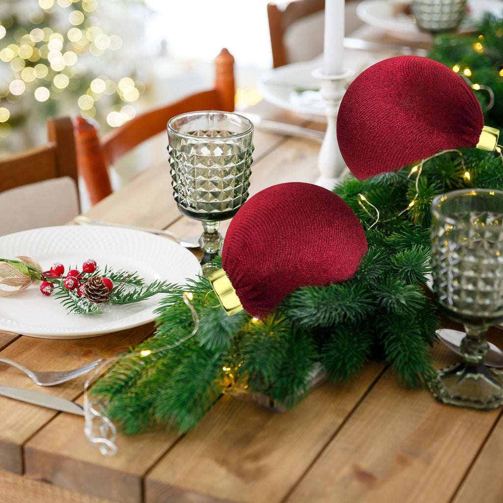 Dark Red Velvet Balls Ornaments for Christmas Tree 15 PCS, 3.15 Inch Large Shatterproof Earth Tones Christmas Bulb Ornaments Set-Decorative Hanging Baubles, Flocked Classic Decor for Holiday(Burgundy)