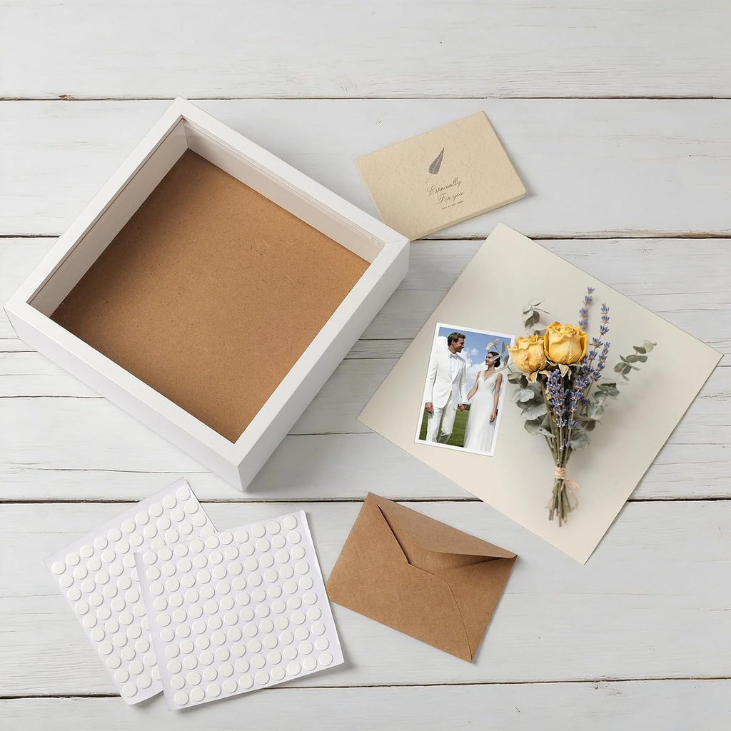 4 Pcs 8x10 Shadow Box Frame-1.96" Deep Keepsake Box 3D Picture Frame/White