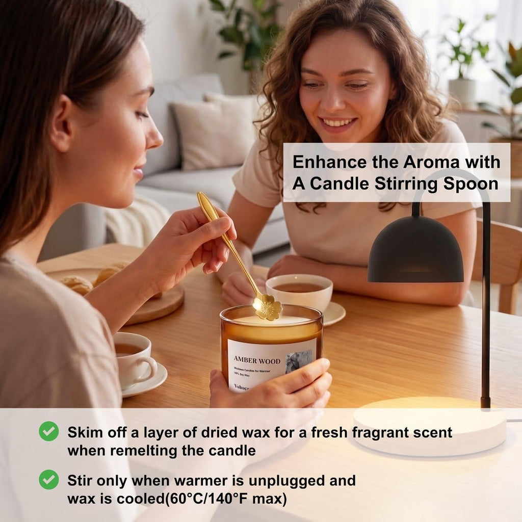 VOHO Amber Wood Wickless Candles for Candle Warmer Lamp, 9oz Scented Candle