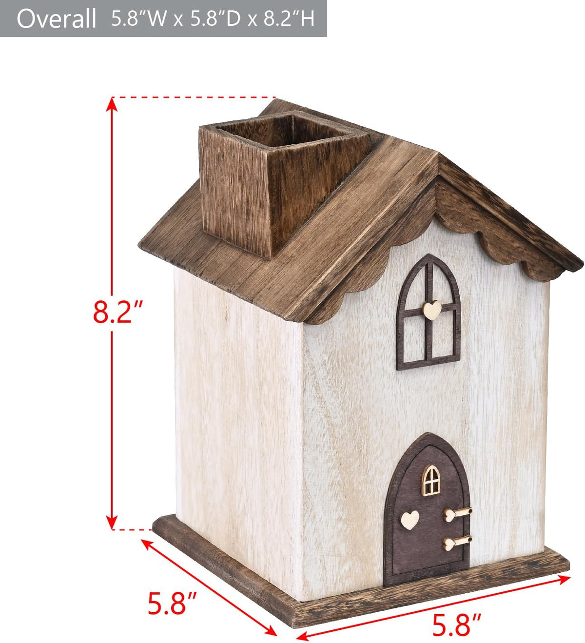 Ikee Design Farmhouse Wooden Square Tissue Box Cover, Brown Color