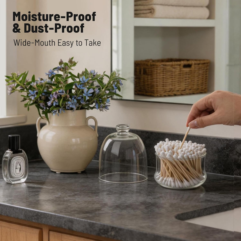 HillSpring 2 Pack Qtip Holder, Crystal Clear