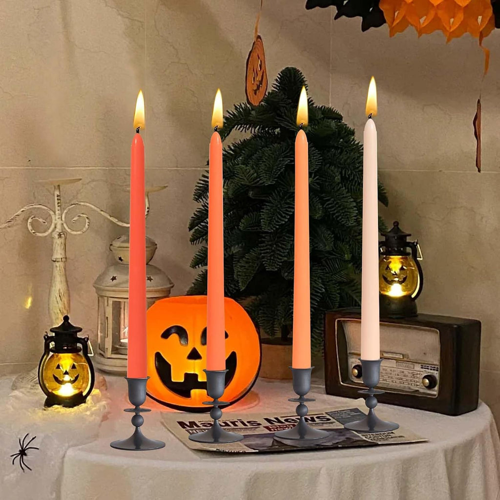 10in Gradient Taper Candles Set of 4 Pack Tapered Candle, Tall Candlesticks,for Dinner Party Wedding, Home Decor,Kitchen Decors,Christmas,Halloween (Orange Gradient, 10 inch)