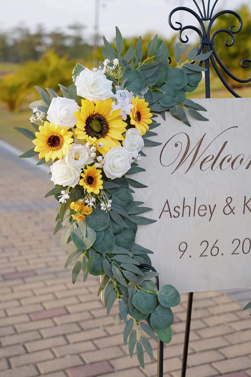 ponatia Artificial Sunflowers Wedding Arch Flowers Set of 2