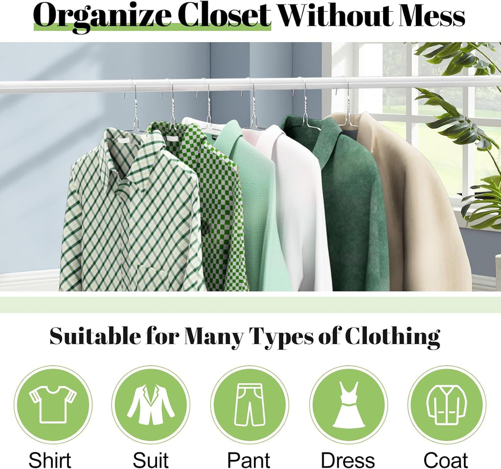 Wire Metal Clothes Hangers Bulk 100 Pack, Slim Space Saving Silver