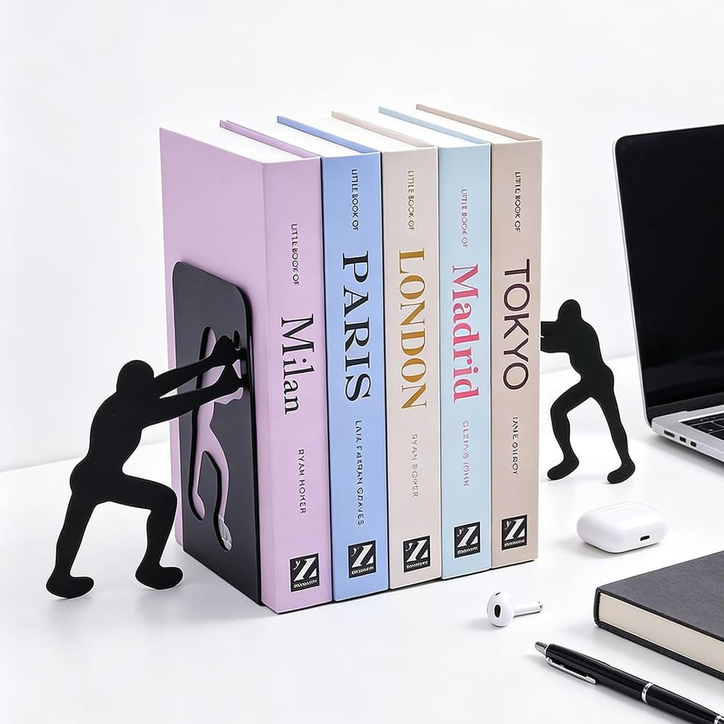 Human Silhouette Metal Bookend for Shelves