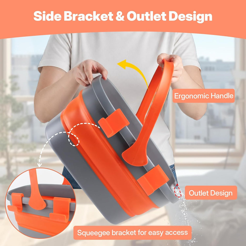 Professional Window Cleaning Kit with Collapsible Bucket for Home, Outdoor