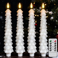 Christmas Tree Candles, Flameless Taper Candles with Remote, White