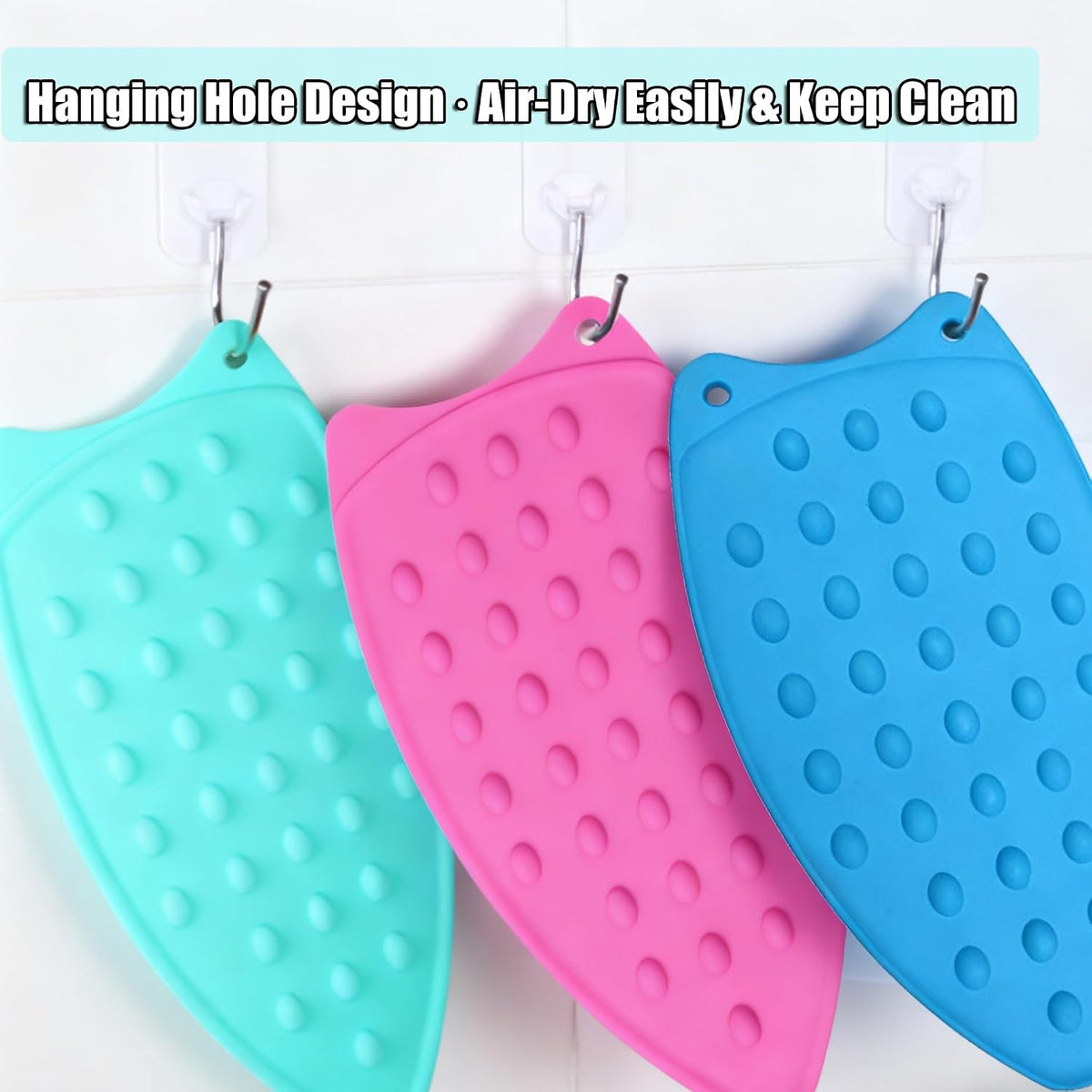 LeLehome Silicone Anti-Slip Iron Rest Pad for Ironing Board Hot Heat Resistant Steam Compact Mat, Home Kitchen Mat Blue Green, Teal