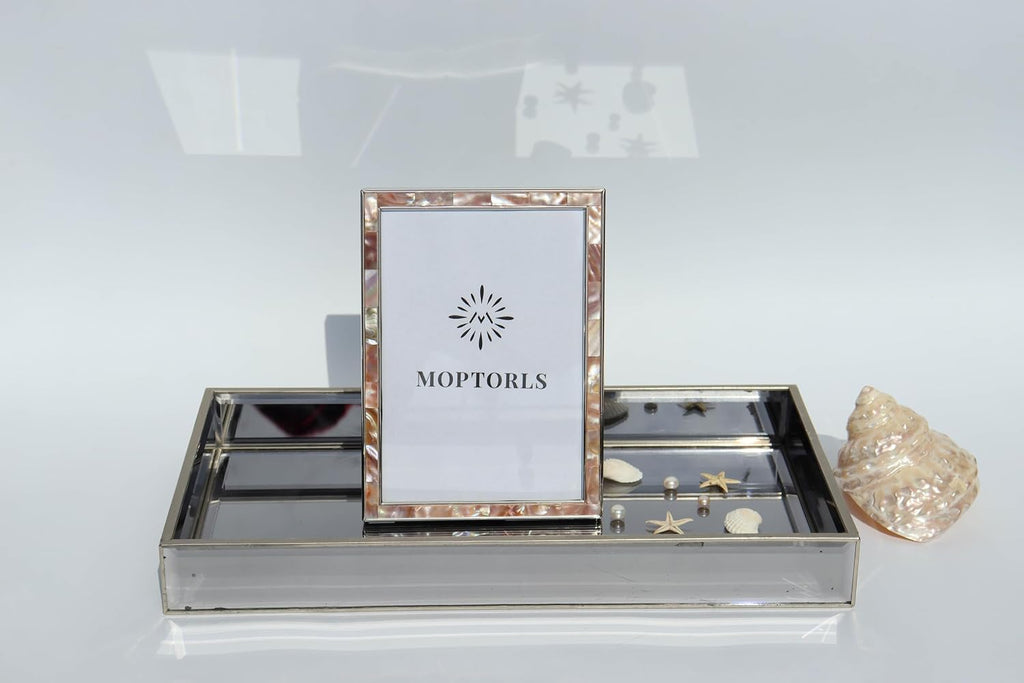 4x6 Mother of Pearl Shell Metal Picture Frame Colorful 1Pc