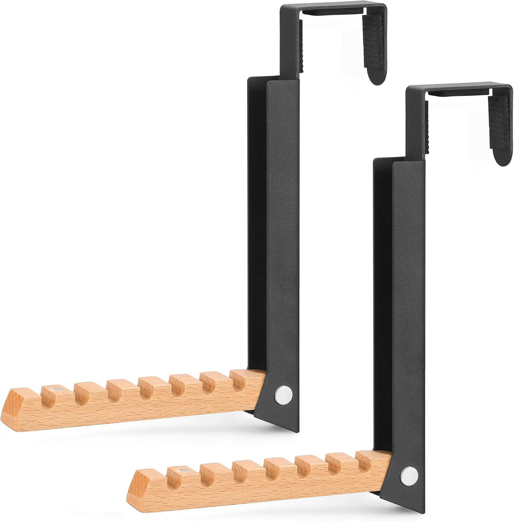 TERRA HOME Over The Door Coat Rack: Portable Folding Travel-Friendly Over The Door Clothes Hanger and Laundry Hanger, Ideal for Compact Spaces and On-The-Go Use - 2PCS (Black)