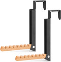 TERRA HOME Over The Door Coat Rack: Portable Folding Travel-Friendly Over The Door Clothes Hanger and Laundry Hanger, Ideal for Compact Spaces and On-The-Go Use - 2PCS (Black)