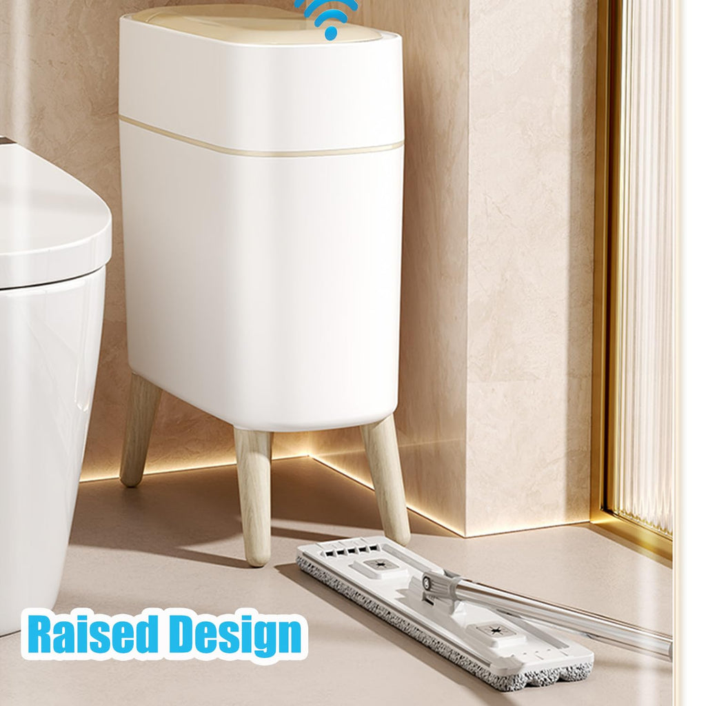 Yatmung Motion Sensor Bathroom Trash Can with Lid - 2.5 Gal Smart Trash Bin