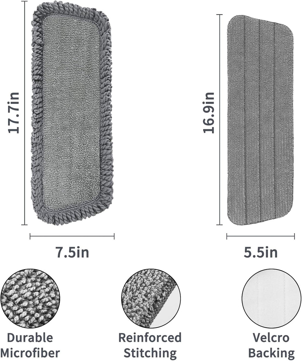 16.5" Microfiber Mop Pads Refills, 6 Pack Reusable Replacement Heads