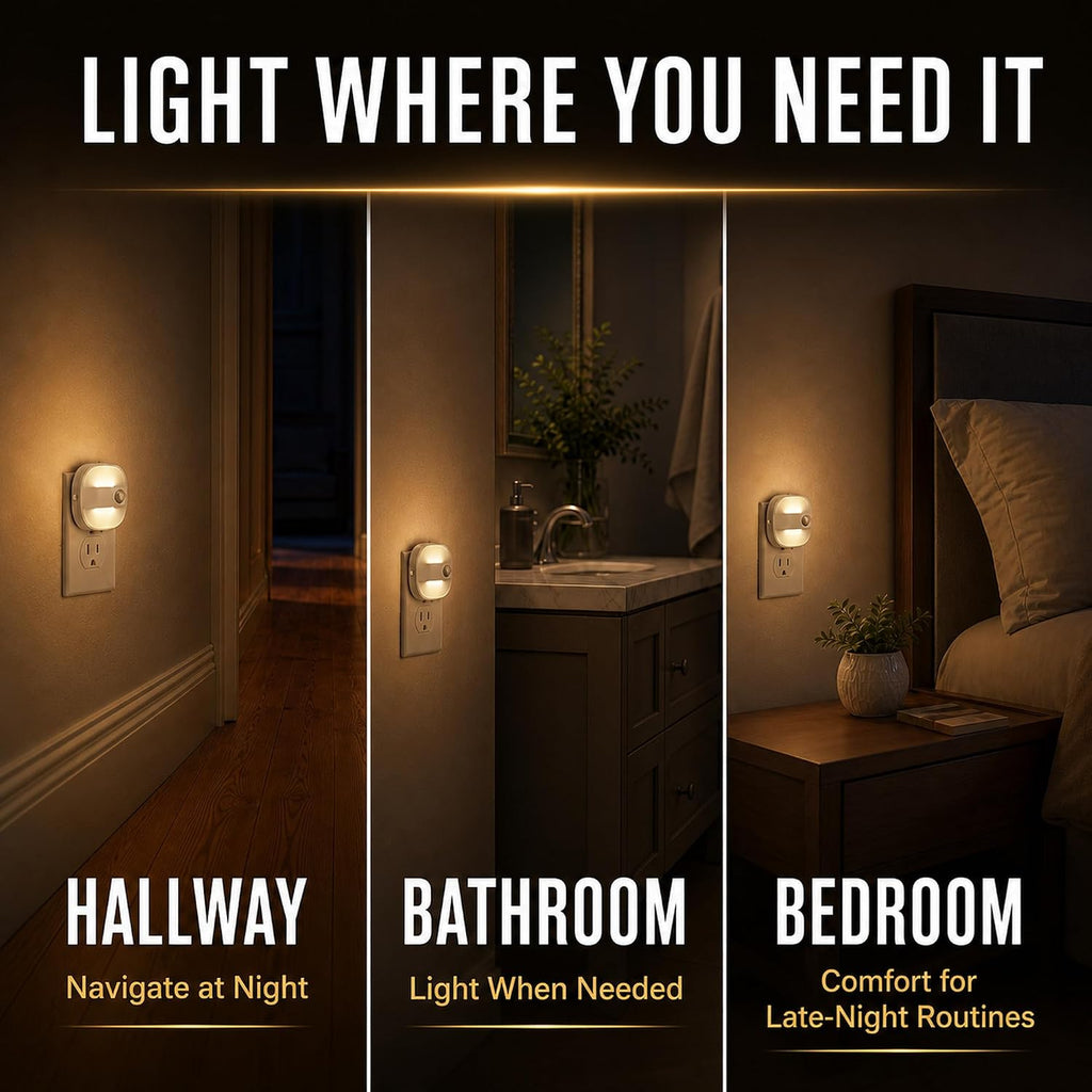 L LOHAS LED Motion Sensor Night Light, Plug in Night Light, 3CCT 2 Pack