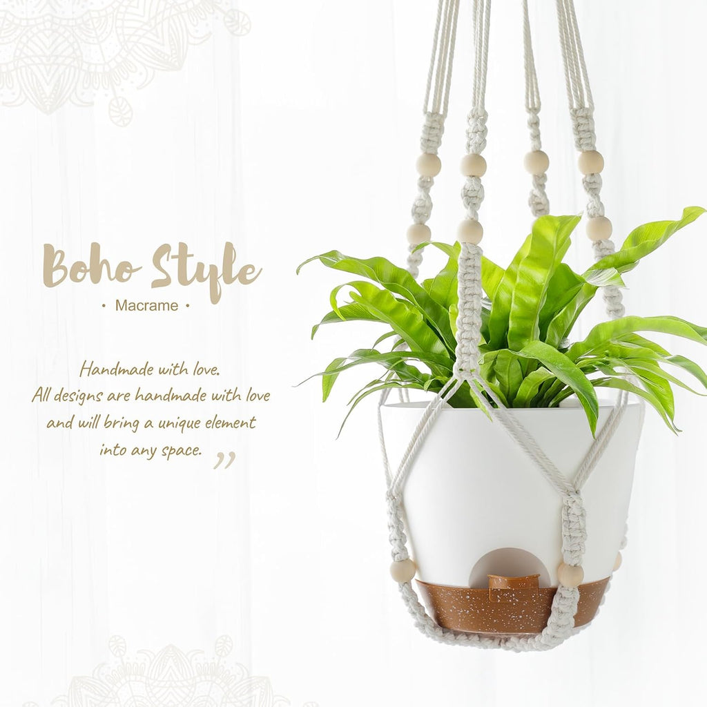 Mkono 7.5 Inch Hanging Planters for Indoor Plants, Macrame Plant Hanger 2Pc