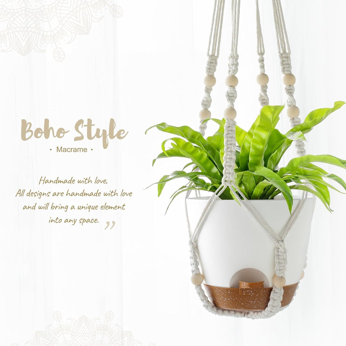 Mkono 7.5 Inch Hanging Planters for Indoor Plants, Macrame Plant Hanger 2Pc