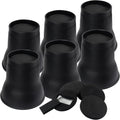 DEDU Bed Risers 6 Inch Heavy Duty 6 Pack, Furniture Risers with Caster Pads Supports Up to 6600 Lbs, Round Couch Risers for Sofas, Desk (Black)