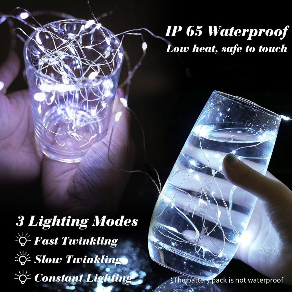 ZGWJ 8 Pack White Fairy Lights, Mini String Lights