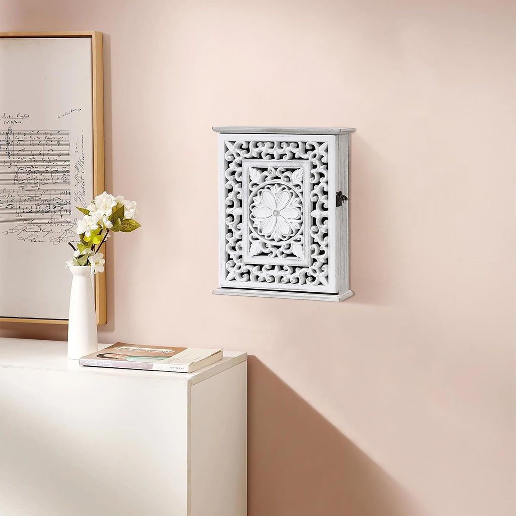 Wooden Key Holder for Wall, Key Box Key Cabinet, Key Hooks Wall