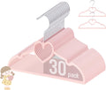 Baby Velvet Hangers, 30 Pack, Non-Slip Pink Kids Clothes Hangers, 11 Inch