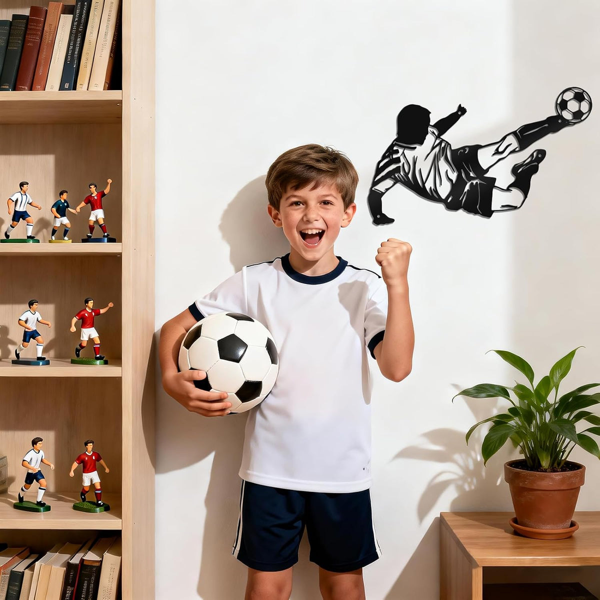 Paquesta Soccer Wall Decor Metal Soccer Wall Art Gifts for Boys Men Soccer Room Decor for Boys Room