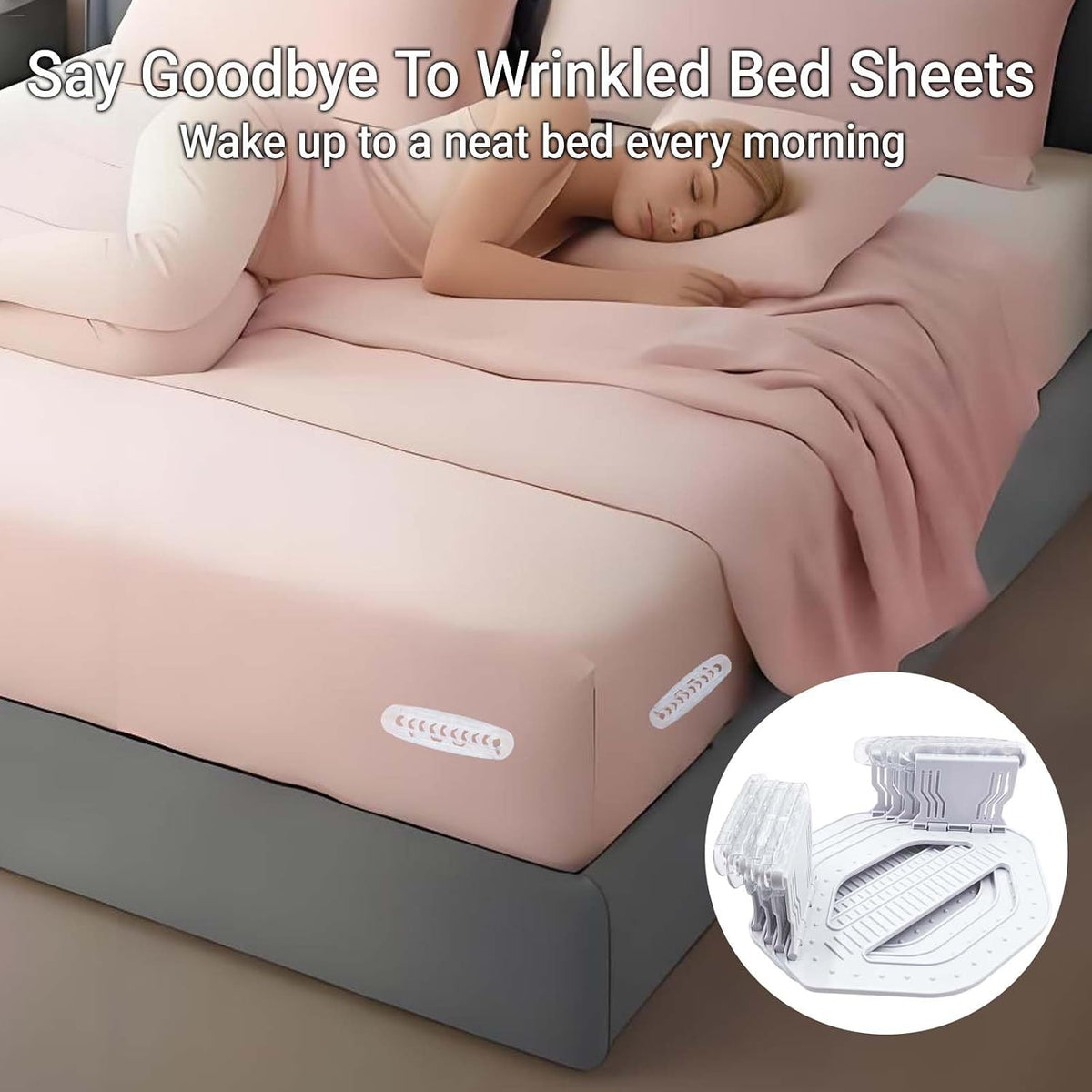 Sheet Holders for Corners, 4 Pcs Bed Sheet Grippers Non-Slip Mattress Fitted Sheet Holder Keep Sheets Firm & Tight, White Bed Sheet Locks Clips for Bedding, Sheet Stays Fasteners Corner Holders Set