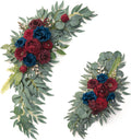 ponatia Wedding Arch Flowers (Pack of 2), Burgundy and Navy Flowers Wedding Decorations for Wedding Welcome Signs, Wedding Arches for Ceremony Reception